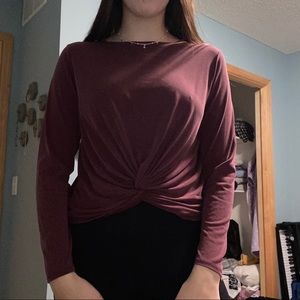 Purple long sleeve with front twist